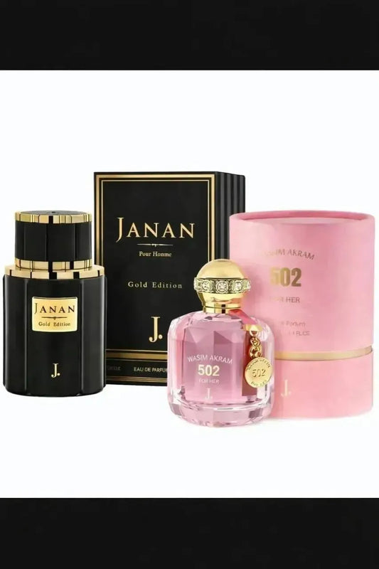 Janan & Wasim Akram Galbanum Black Unisex Perfume Set 100ml – Long Lasting Fragrance Gift Set for Men & Women