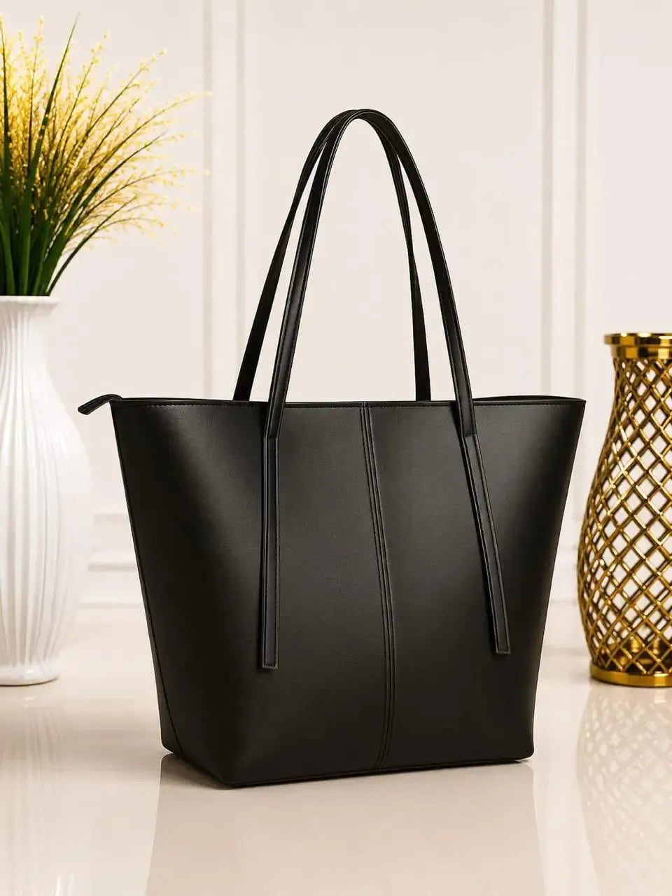 Women's Premium Leather Plain Shoulder Bag for Ladies