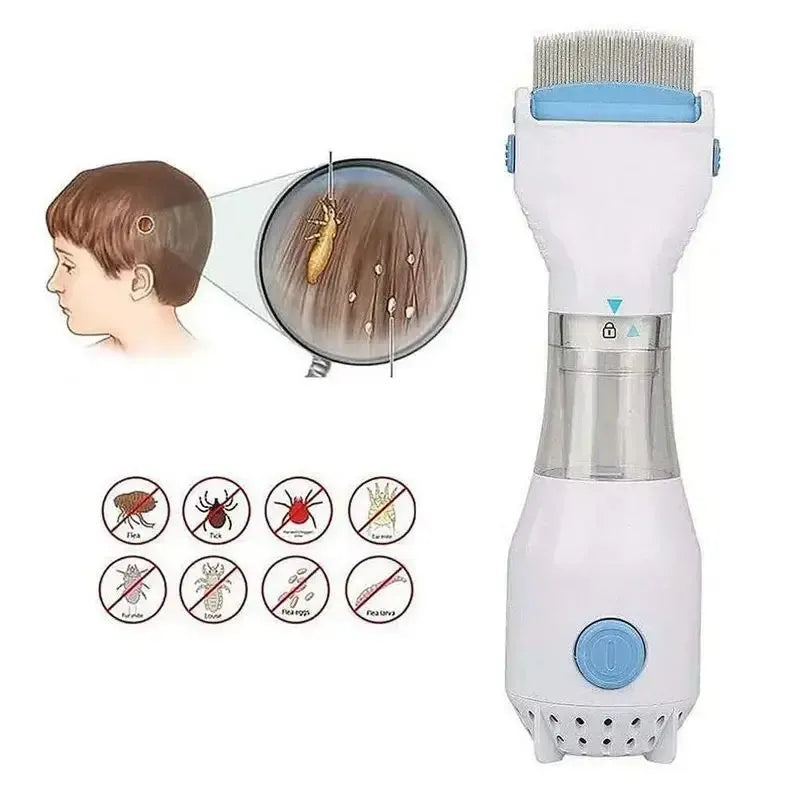 V-Comb Electronic Head Lice Removal Comb with Vacuum – Safe & Reusable Lice & Nits Remover for Kids and Adults