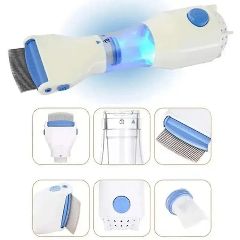 V-Comb Electronic Head Lice Removal Comb with Vacuum – Safe & Reusable Lice & Nits Remover for Kids and Adults